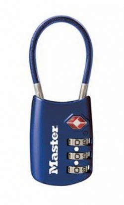 Master Lock Padlock, Set Your Own Combination TSA Accepted Cable Luggage Lock, 1-3/16 in. Wide,  ...