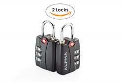 Combination Luggage Lock Set with Open Alert Indicator | TSA Approved | Includes 2 Aluminum Iden ...