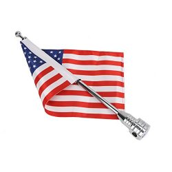 Jade Motorcycle Flag Pole Mount & 6×9 Flag American For Harley Davidson Luggage Rack