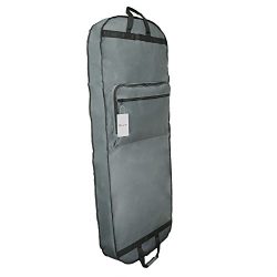 DALIX 60″ Professional Garment Bag Cover Suits Dresses Gowns Foldable Shoe Pocket in Gray