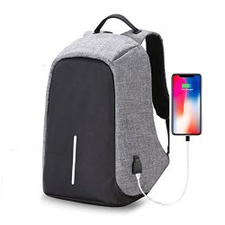 HaloVa Travel Backpack, Anti-theft Laptop Backpack with USB Charging Port, Large Capacity Waterp ...