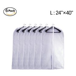 Garment Bag Clear Plastic Breathable Moth Proof Garment Bags Cover for Clothes Storage Suits Dre ...