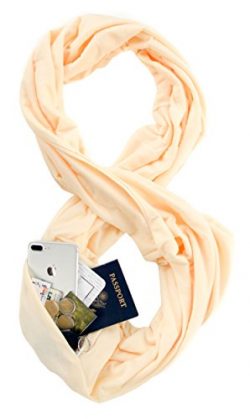 TRAVEL SCARF by WAYPOINT GOODS // Infinity Scarf with Hidden Pocket (Cream)