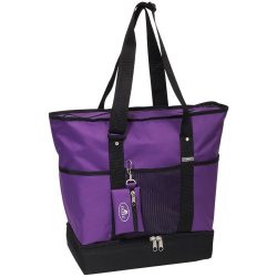 Everest Luggage Deluxe Shopping Tote, Dark Purple/Black, Dark Purple/Black, One Size