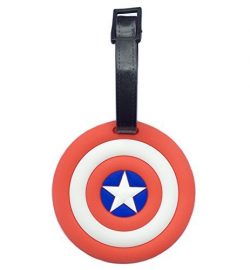 Cute Heroes Spiderman Superman Captain Travel Baggage Luggage Tag Name Tag: Captain America