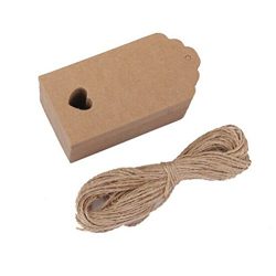 Tinksky Kraft Paper Card Blank Brown Tag Wedding Favour Gift Tag DIY Tag Luggage Tag Price Label ...