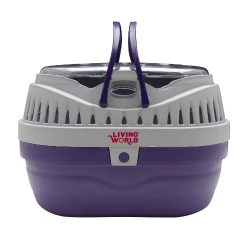 Living World Pet Carrier, Purple/Grey