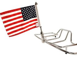 Pro Pad RFM-FLD Rear Fold Motorcycle Flag Mount Kit with 6″ x 9″ USA Flag, Fits 1/2& ...