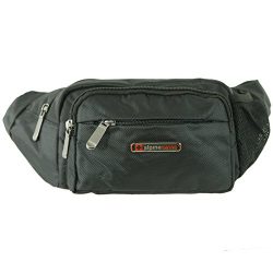 alpine swiss Men’s Fanny Pack Travel Case Adjustable Belt Sport Pouch Waist Bag, Black, On ...