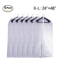 Garment Bag Clear Plastic Breathable Moth Proof Garment Bags Cover for Clothes Storage Suits Dre ...