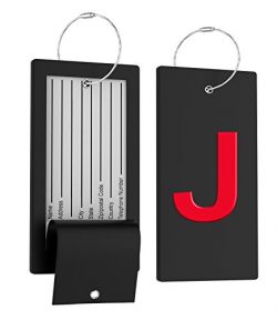 Luggage Tag Initial Bag Tag – Fully Bendable Tag w/ Stainless Steel Loop