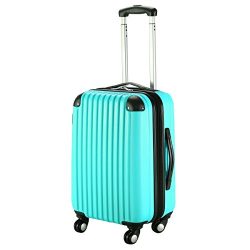 Goplus New GLOBALWAY 20″ Expandable ABS Carry On Luggage Travel Bag Trolley Suitcase (Green)