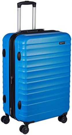 AmazonBasics Hardside Spinner Luggage – 24-inch, Light Blue