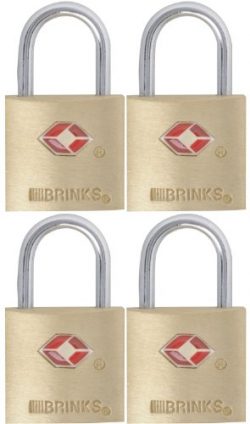 Brinks 161-20471 TSA Approved 22mm Luggage Lock Solid Brass, 4-Pack