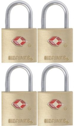 Brinks 161-20471 TSA Approved 22mm Luggage Lock Solid Brass, 4-Pack