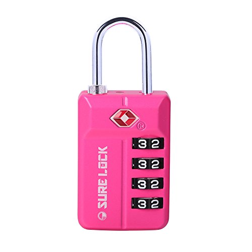 TSA 4 digit Compatible Travel Luggage Locks, Inspection Indicator, Easy Read Dials- 1, 2 & 4 ...
