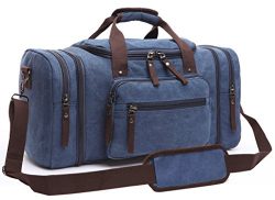 Aidonger 20.8″ Large Canvas Duffel Bag Weekender Bag Carry on Travel Tote Bag with Strap ( ...