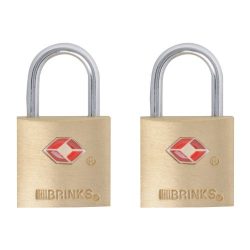 Brinks 161-20271 TSA Approved 22MM  Luggage Lock Solid Brass, 2-Pack