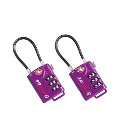 TSA Approved Cable Luggage Locks, Easy Read Dials with Alloy Body