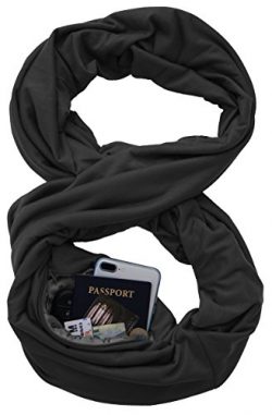 TRAVEL SCARF by WAYPOINT GOODS // Infinity Scarf with Hidden Pocket (Onyx)