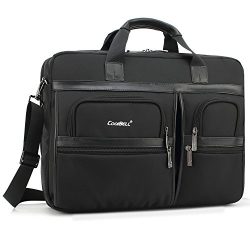 Laptop Briefcase, CoolBELL 17.3 Inch Protective Messenger Bag Nylon Shoulder Bag Multi-functiona ...