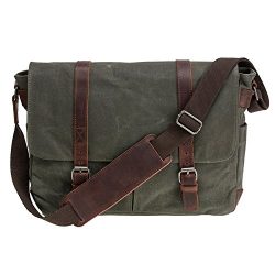 Waterproof Canvas 15.6″ Laptop Messenger Bag Men Business Vintage shoulder bag / Briefcase