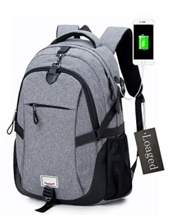 Anti-theft Laptop Backpack, Loaged Business Bags with USB Charging Port Water Resistant School B ...