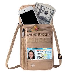 DEW Travel Passport Wallet Stash Hidden Water Resistant Pouch RFID Blocking Wallet for Security  ...