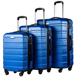 Coolife Luggage 3 Piece Set Spinner Trolley Suitcase Hard Shell Lightweight Carried On Trunk 20i ...