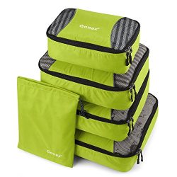 Gonex Packing Cubes Travel Luggage Organizer with Shoe Bag (Light Green)