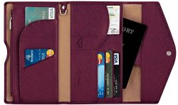 Travelambo Rfid Blocking Passport Holder Wallet & Travel Wallet Envelope 7 Colors (wine red  ...