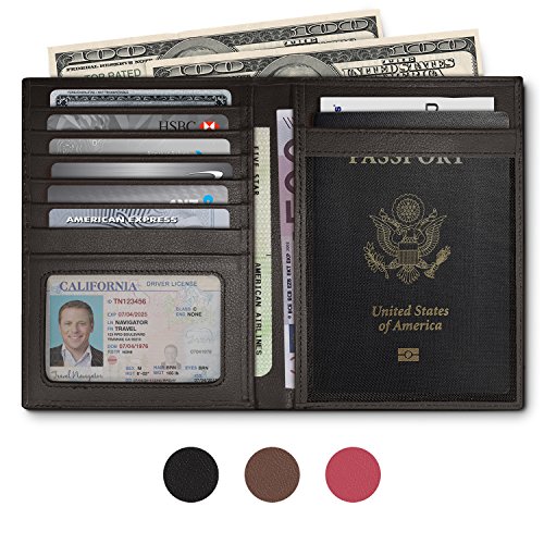 RFID Blocking Leather Passport Holder For Men and Women – Black