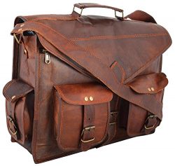 Handmadecraft ABB 18 Inch Vintage Handmade Leather Messenger Bag for Laptop Briefcase Satchel Bag