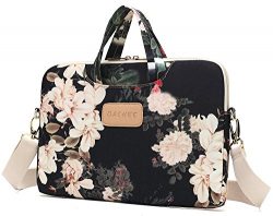 Dachee Black Peony Patten Waterproof Laptop Shoulder Messenger Bag Case Sleeve for 14 Inch 15 In ...