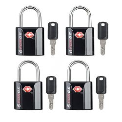 Black 4 Pack TSA Approved Travel Luggage Locks
