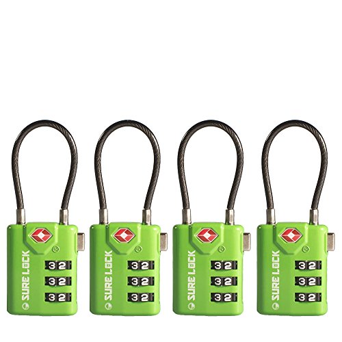 TSA Compatible Travel Luggage Locks, Inspection Indicator, Easy Read Dials- 1, 2 & 4 Pack