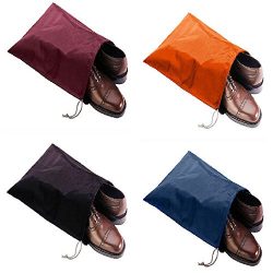 FashionBoutique high quality waterproof Nylon shoe bags- Set of 4 (Multicolor)