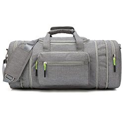 Kenox Oversized Canvas Travel Tote Luggage Weekend Duffel Bag (Greyfabric)