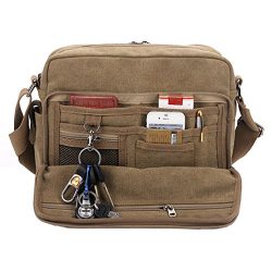 Kenox Classic Multifunctional Mens Canvas Messenger Bag Crossbody Working Field Bag