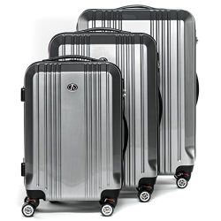 FERGÉ luggage set 3 piece carry-on large and XL – lightweight hard shell trolley TSA-lock  ...