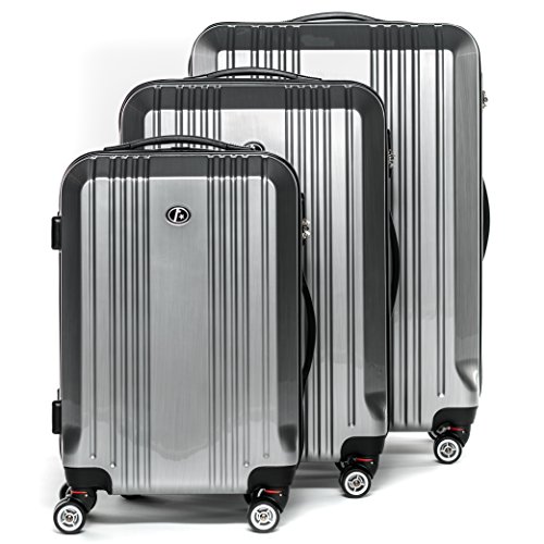 FERGÉ luggage set 3 piece carry-on large and XL – lightweight hard shell trolley TSA-lock ...
