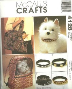 OOP McCall’s Crafts Pattern 4128. Pet/dog/cat Carriers & Collars. Adorable!