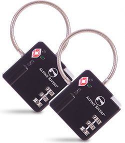 Alpine Rivers UltraFlex TSA Approved Lock with RED OPEN ALERT Indicator for Travel Luggage & ...