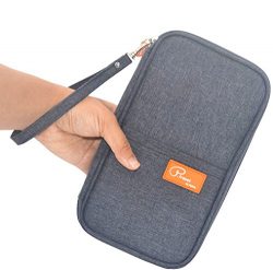 FLYMEI Multifunctional Travel wallet Passport Wallet with Hand Strap, Passport Holder Travel Org ...