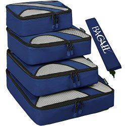 4 Set Packing Cubes,Travel Luggage Packing Organizers with Laundry Bag Navy