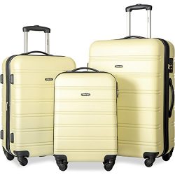 Merax Travelhouse Luggage 3 Piece Expandable Spinner Set (Cream)