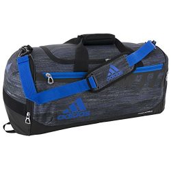 Adidas Team Issue Duffel Bag, Macro Heather Black/Shock Blue, Medium