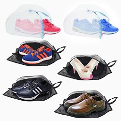 Plusmart Shoe Bag 4-Pack Shoe Storage Bag and 2-Pack Shoe Laundry Bag, Shoe Organizer Bag Travel ...