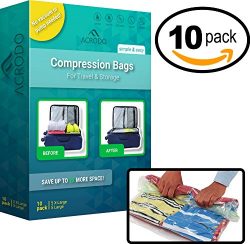 New Acrodo Space Saver Compression Bags 10-pack for Packing and Storage – No Vacuum Rollin ...