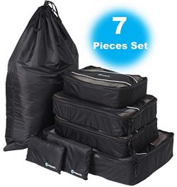 Packing Cubes (7 Piece Set) – Lightweight Travel Organizer – Compact Travel Packing Cubes for An ...